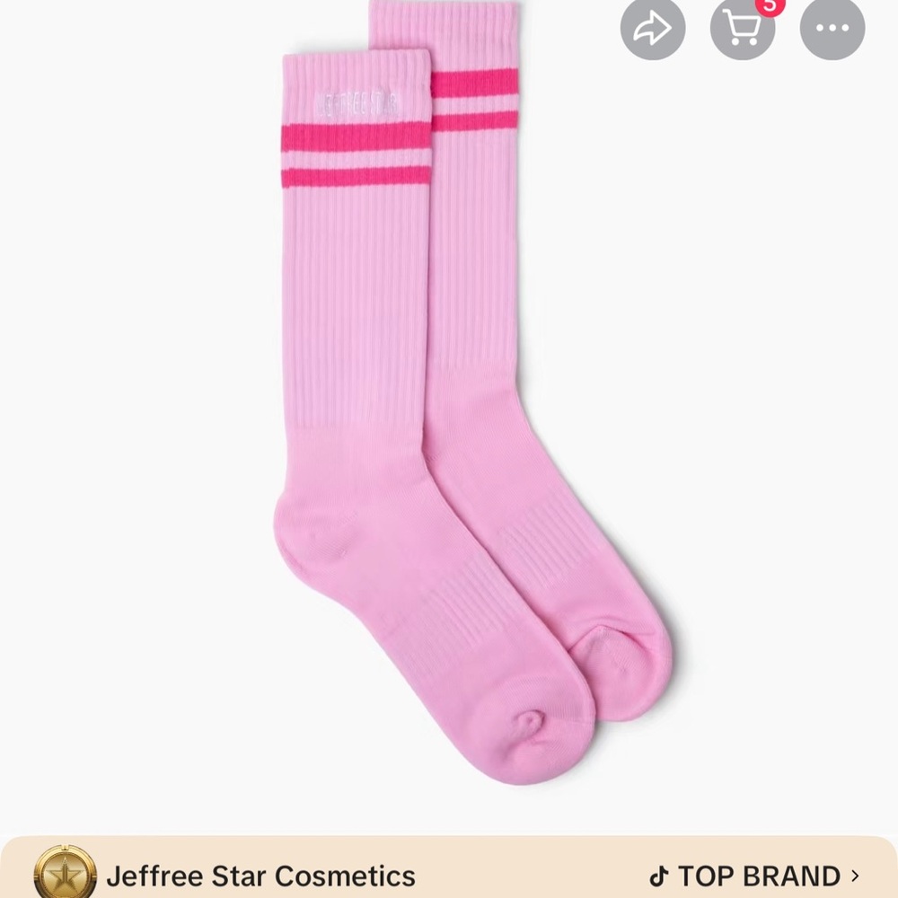 Jeffree Star Pink Crew Socks